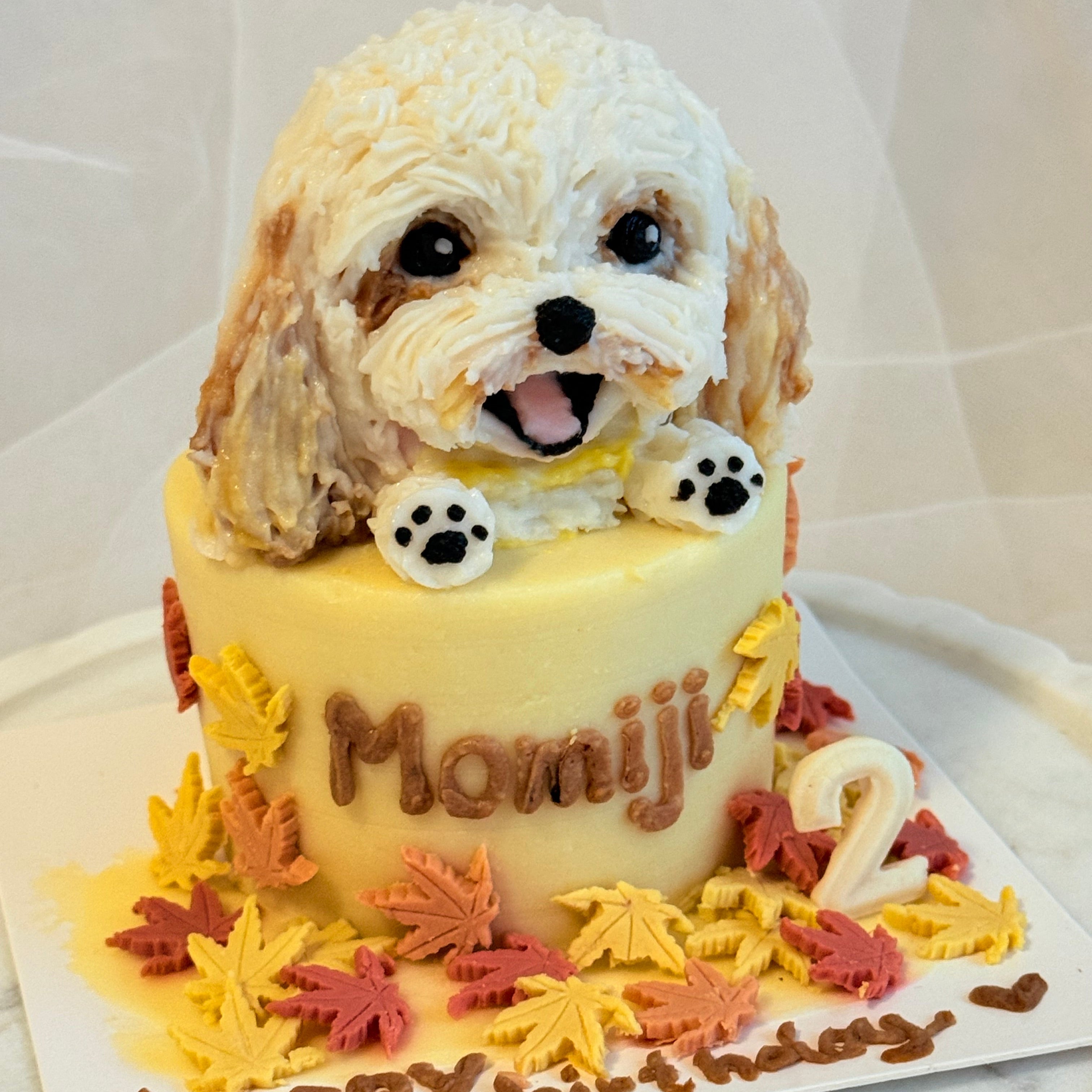 【Customized】3-inch Autumn Pup Cake