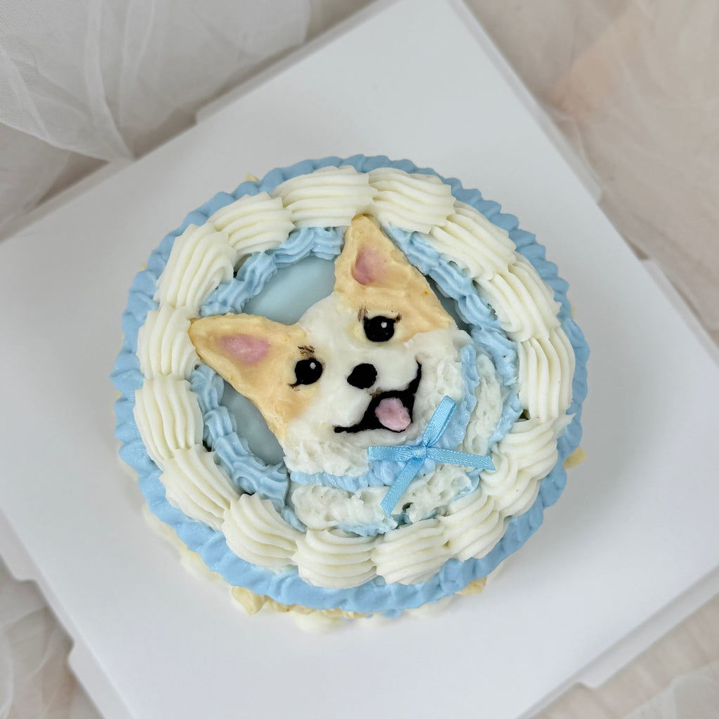 【2D Pet Cake】5 inch 2D Vintage Pet Figurine Cake