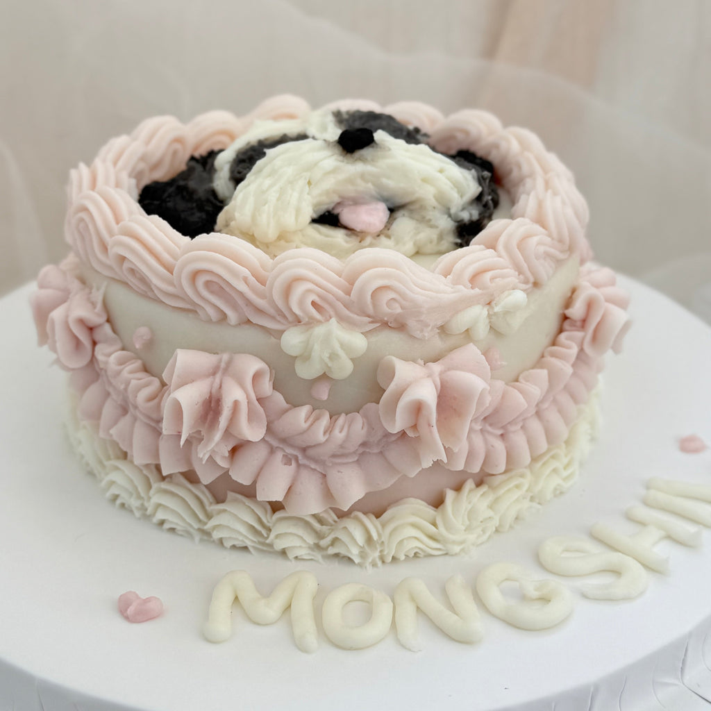 【2D Pet Cake】5 inch 2D Vintage Pet Figurine Cake