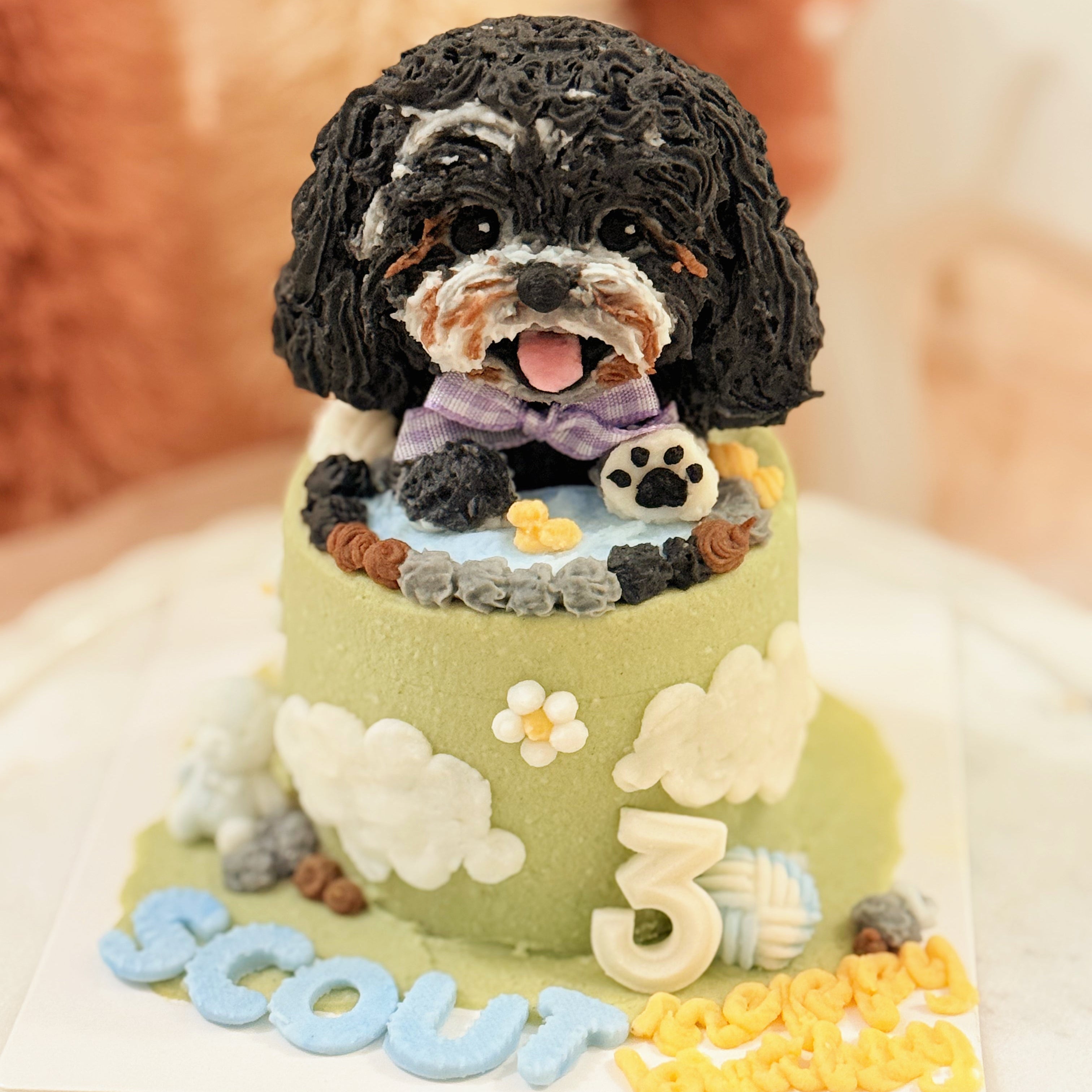 【Customized】3-inch Meadow Pup Cake